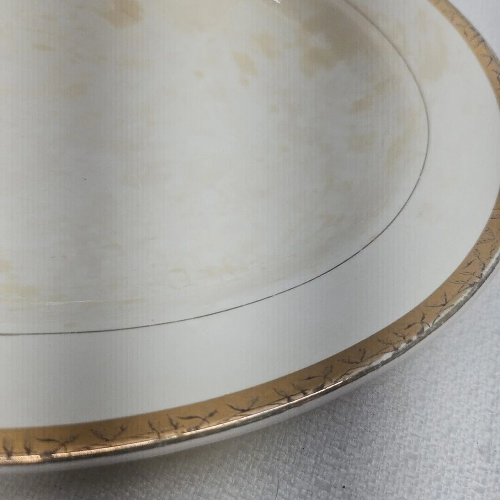 Vintage 22K Gold Rare Oval Serving Dish The Etched Design Sebring Pottery USA - Picture 16 of 16
